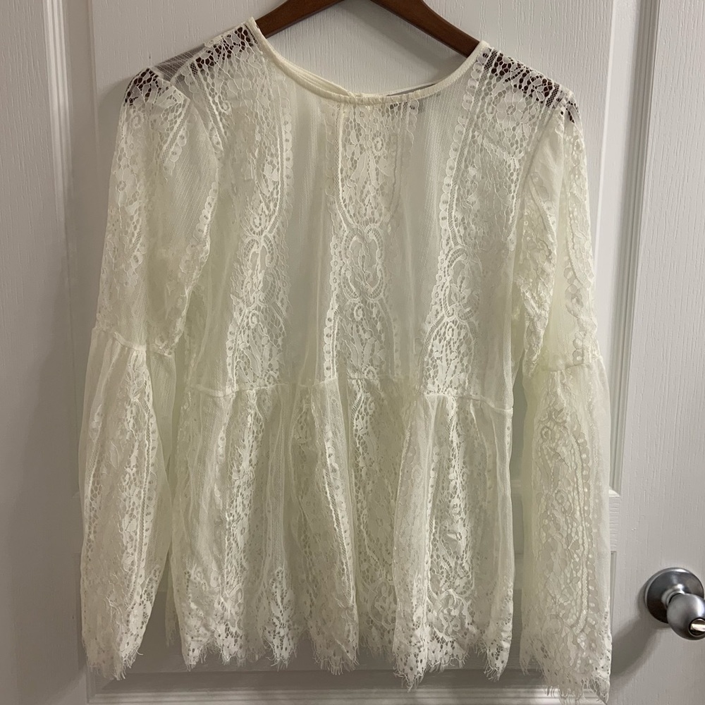 Cream lace top